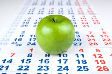 duvar takvimi yaprak yeşil elma