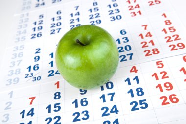 duvar takvimi yaprak yeşil elma