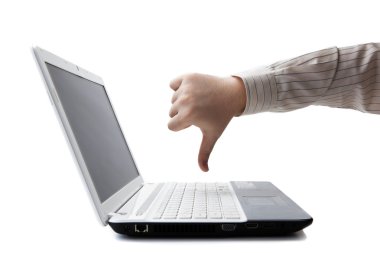 başparmak aşağı bir beyaz