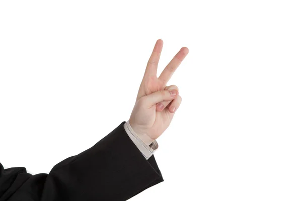 Mannenhand weergegeven: twee vingers — Stockfoto