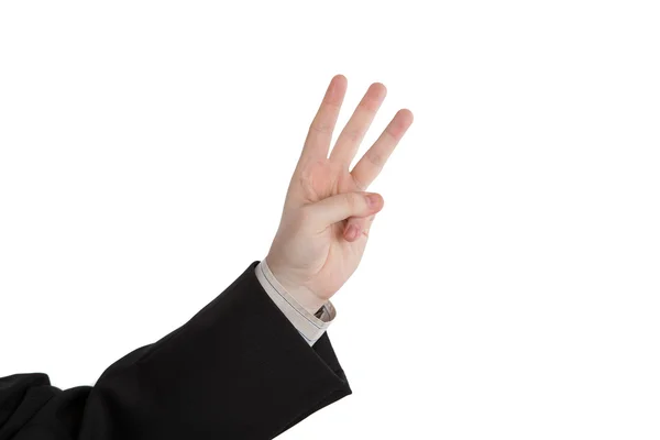 Male hand showing three fingers — Stock Photo, Image