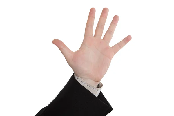 Мужская рука показывает пять пальцев — стоковое фото