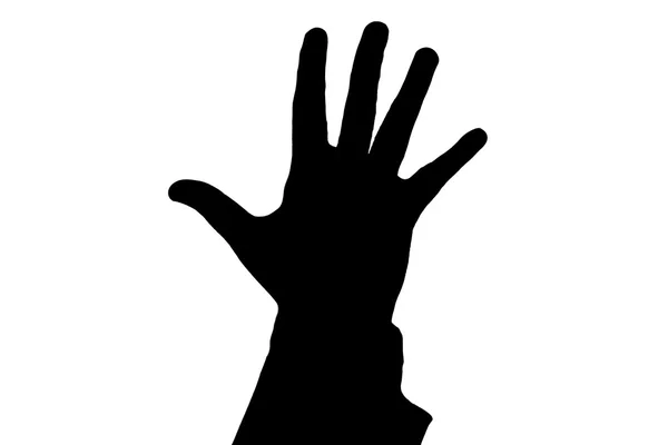 Man 's hand showing five black — стоковое фото