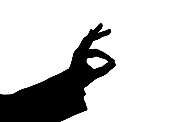 Man 's hand showing OK sign black — стоковое фото