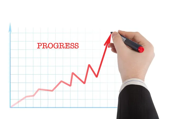 Diagram with the word progress — Stock Photo, Image