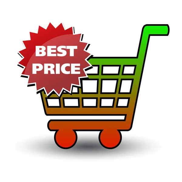 Basket black ticket best price — Stock Vector