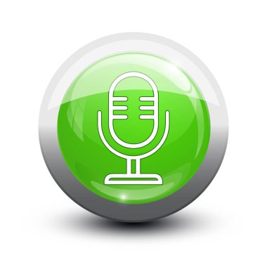 düğmeli ses mikrofon rengi simgesi yeşili