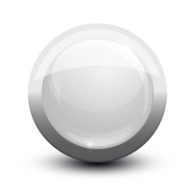 Parlak rozet düğmesi beyaz simge izole desen