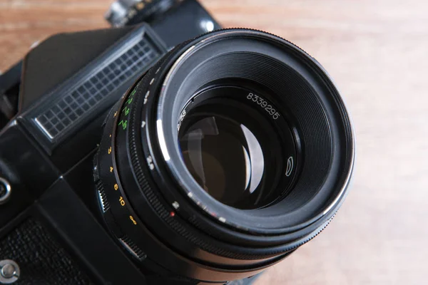 Retro Black Wide Angle Film Camera Close — Stock Photo, Image