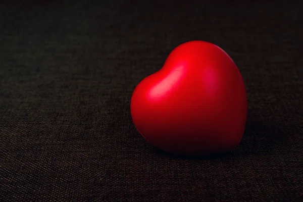 One Large Red Heart Textile Background Close — Fotografia de Stock