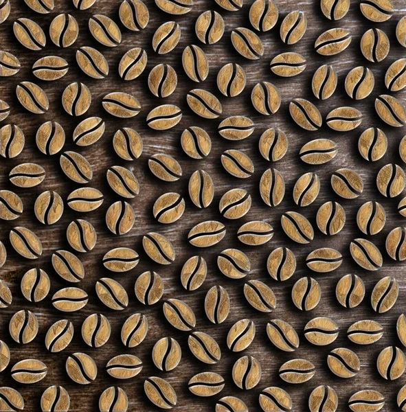 Roasted Coffee Beans Wooden Background Illustration — Stock Photo, Image