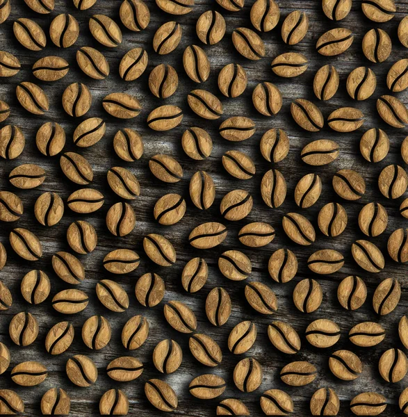 Roasted Coffee Beans Wooden Background Illustration — Stock Photo, Image