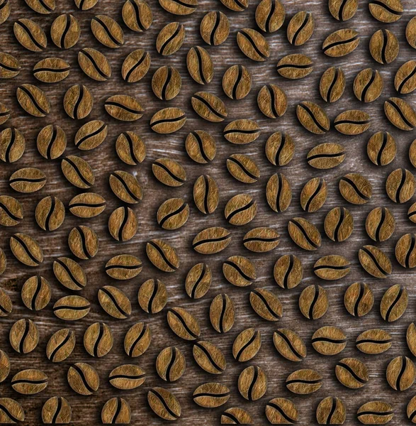 Coffee Beans Wooden Background Illustration — Stock Photo, Image