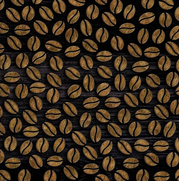 Roasted Coffee Beans Wooden Background Illustration — Stock Photo, Image
