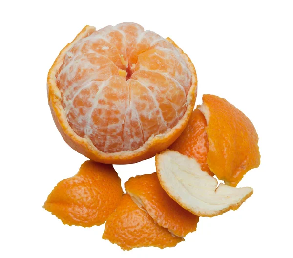 Orange peeled, isolated on white — Stock Photo, Image