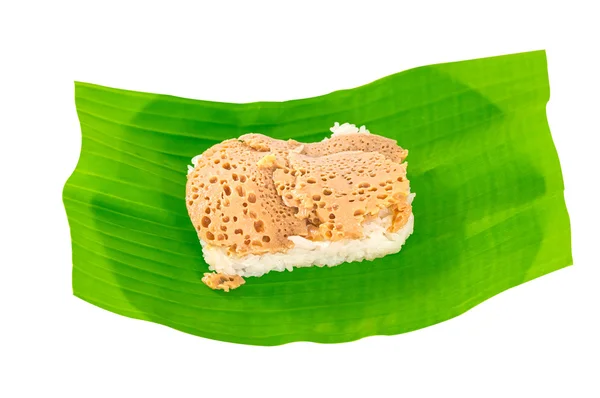 Sticky rice in coconut cream with thai custar — Stock Photo, Image