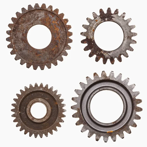 Vier Rusty Gears — Stockfoto