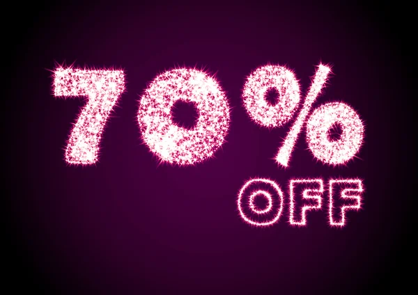 Glossy discount 70 percent off sign — Stock Photo, Image