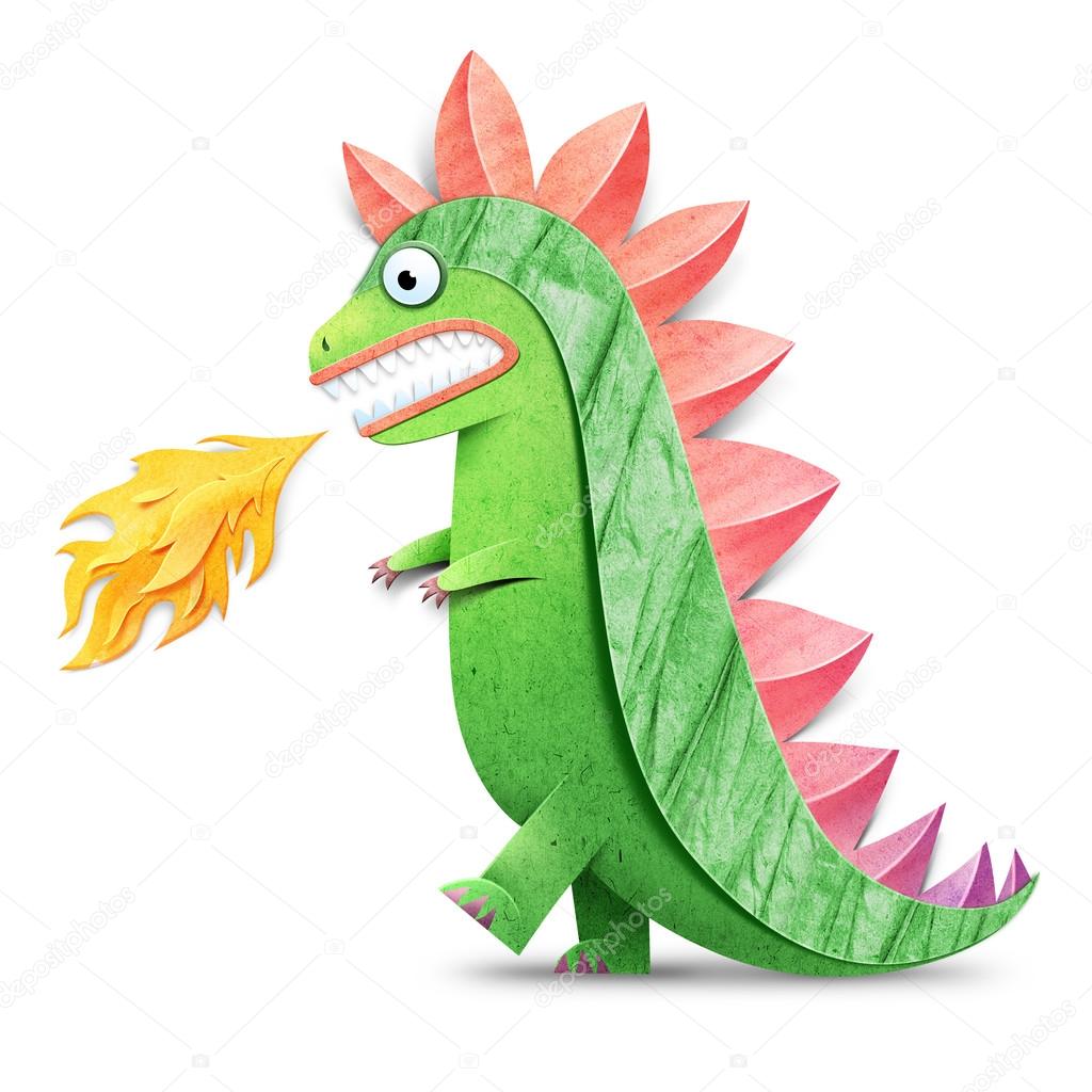 Drôle godzilla cracher feu illustration — Illustration de stock par  ©kotyache - 16296463, image size:1024x1024