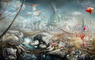 Fantasy panoramic landscape clipart