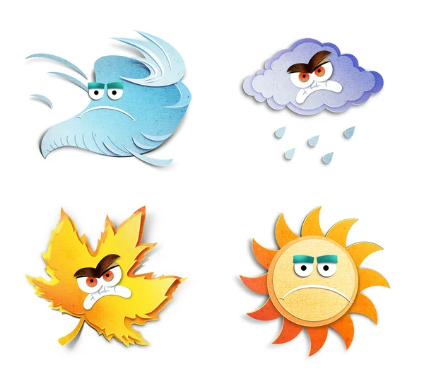 Ícones meteorológicos de outono — Fotografia de Stock