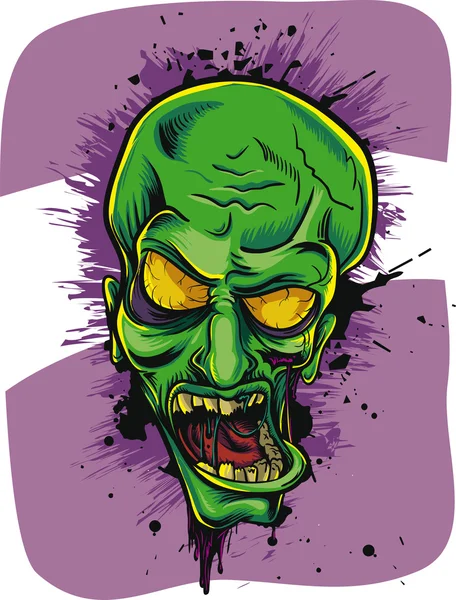 Yeşil zombie çığlık. Cadılar Bayramı poster