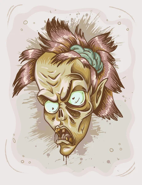 Mujer zombie miedo — Vector de stock