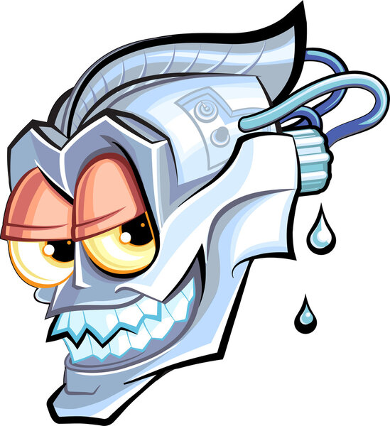 Голова улыбающегося векторного робота
