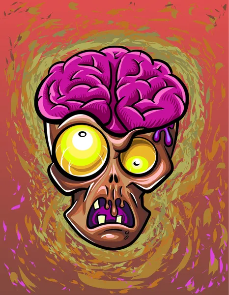 Zombie head. Halloween poster — Stock Vector