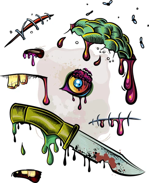 Zombie elements set. Royalty Free Stock Vectors
