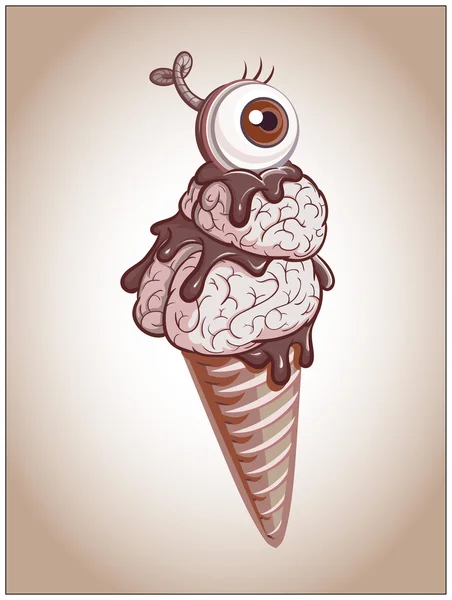 Vecchia foto di gelato al cervello — Vettoriale Stock