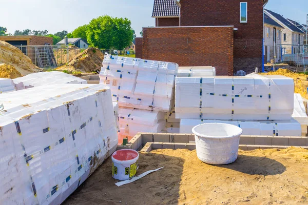 Pallets Foam Construction Site Ecological Friendly Rucphen Netherlands May 2022 — Stock fotografie