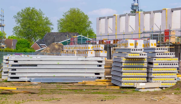 Pallets Concrete Build Materials Housing Construction Site Rucphen Netherlands May — Stock fotografie