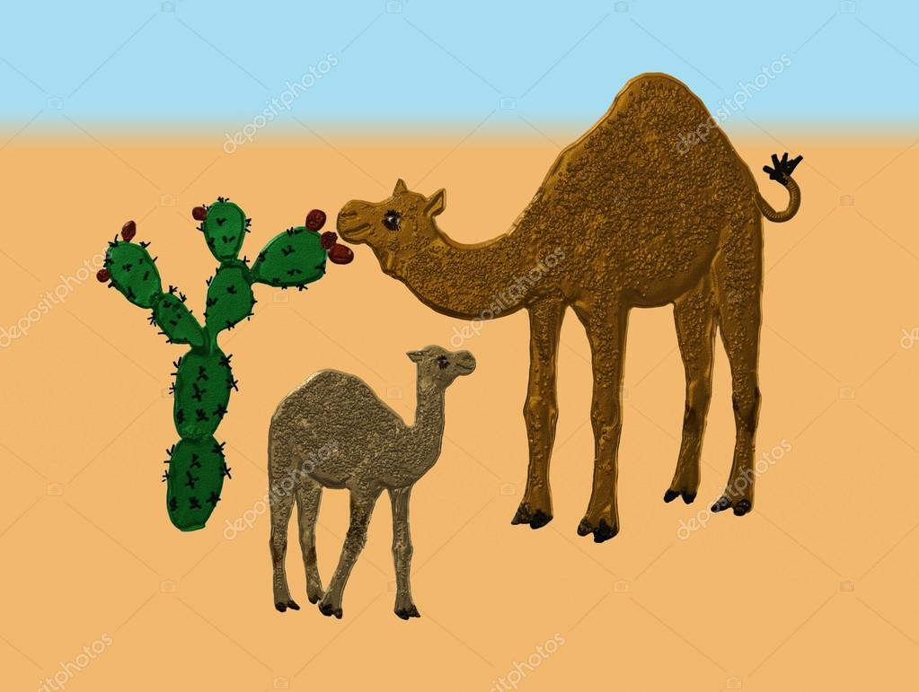 Camel eating a cactus fruit — Stock Photo © JakeE #34084801
