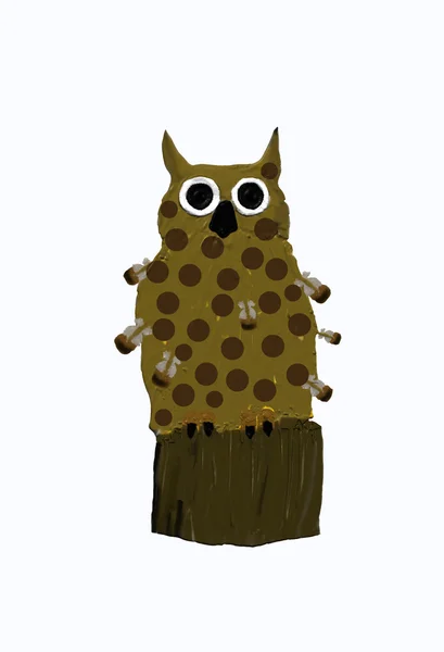 Owl on a stump — Stock Photo, Image