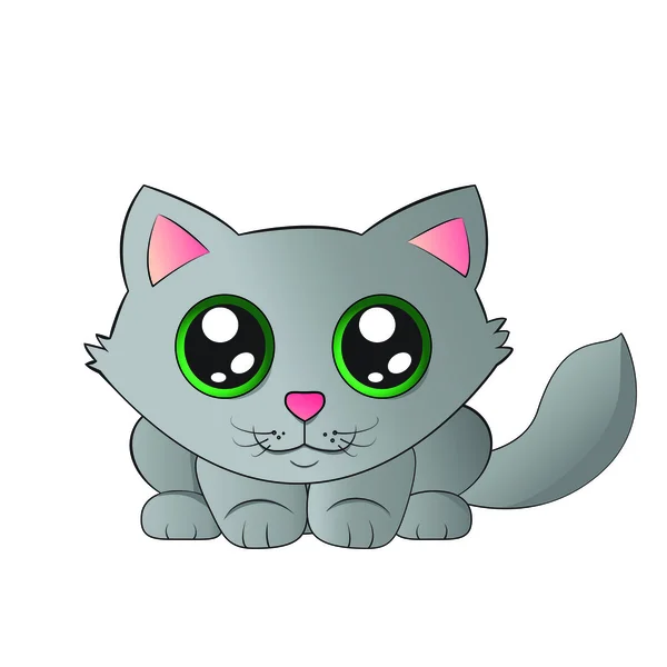 sevimli kedicik iri gözlü atlamak için hazır