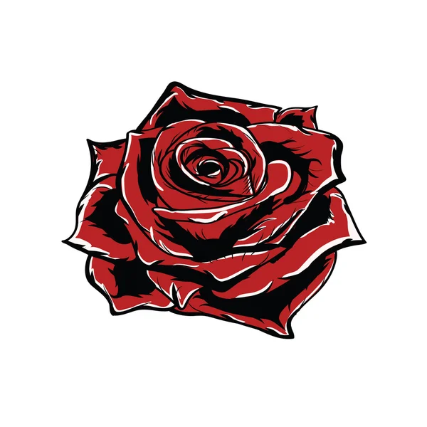 Vecteur rose rouge isolé sur blanc — Image vectorielle