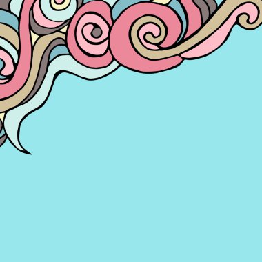 elle çizilmiş vektör çerçeve ile bukleler