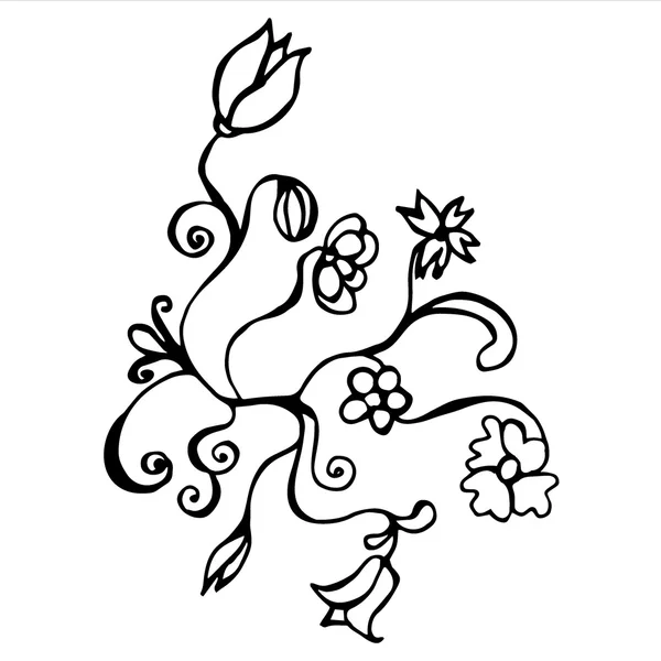 bukleler ile elle çizilmiş vektör çiçek