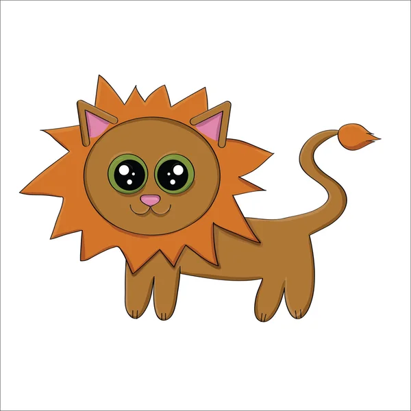 komik karikatür aslan vektör çizim