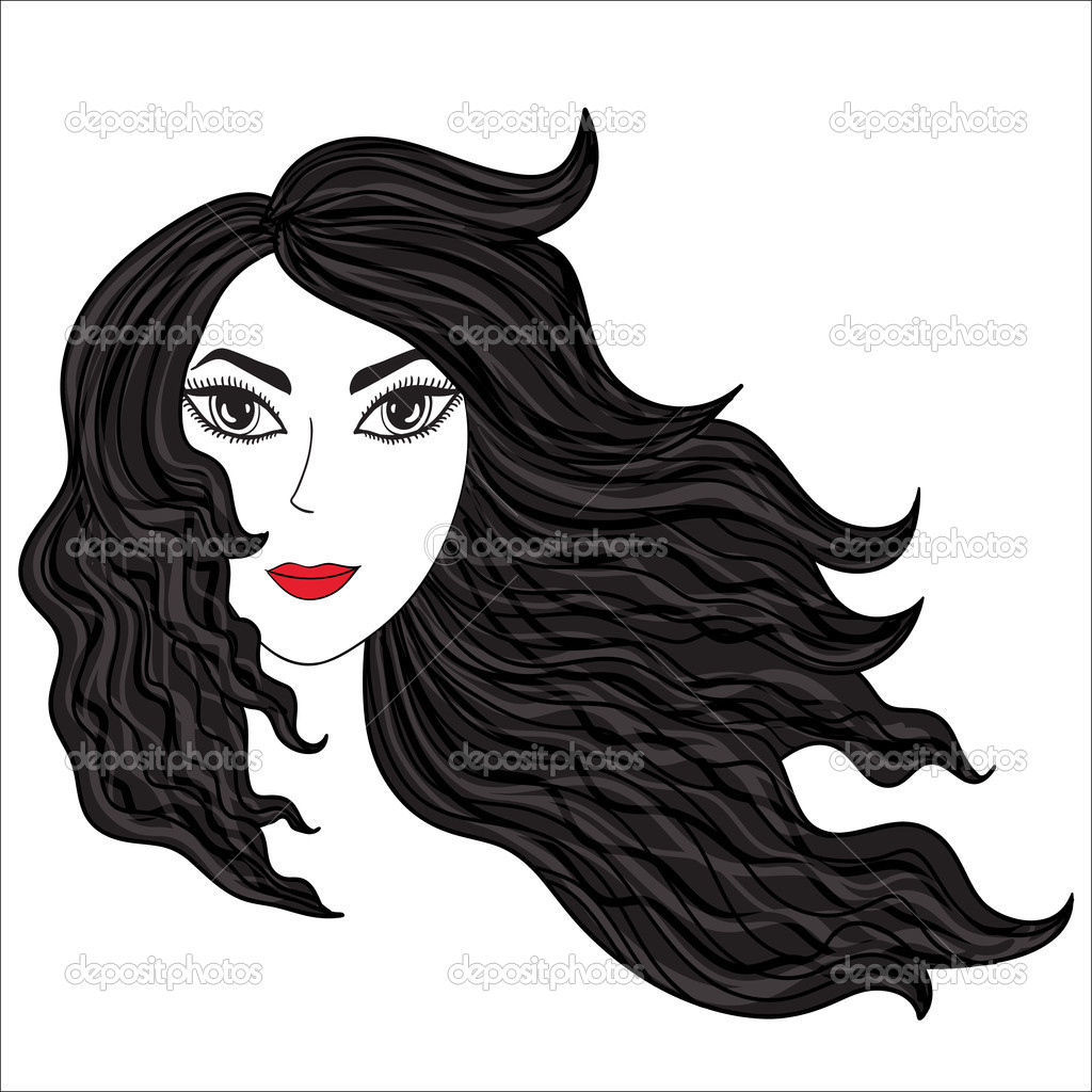  Girl with windblown hairs.