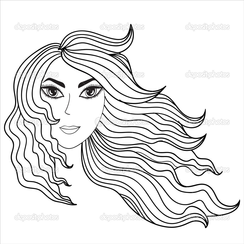 Girl with windblown hair