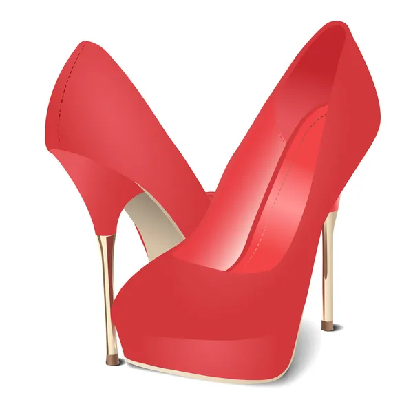 Scarpe di raso rosso Vettoriali Stock Royalty Free