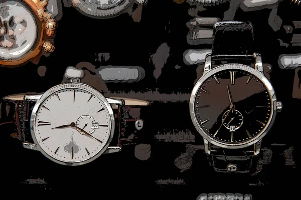 Deux Montres Anciennes Pour Hommes — Photo