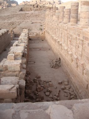 Petra与卡通鱼在蓝色背景上的无缝模式