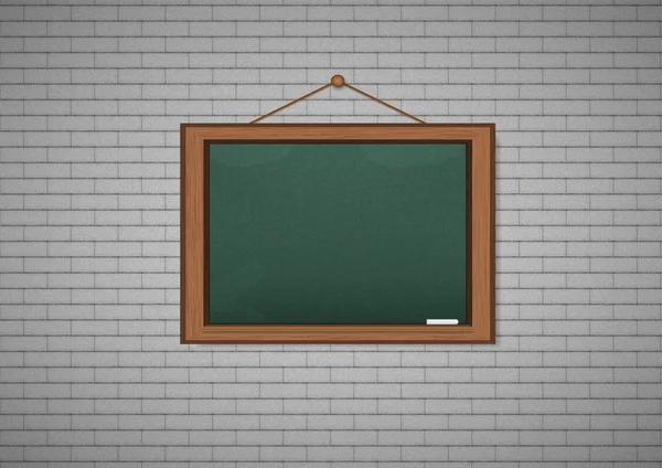 Realistic blackboard on brick wall background — Stock Photo, Image