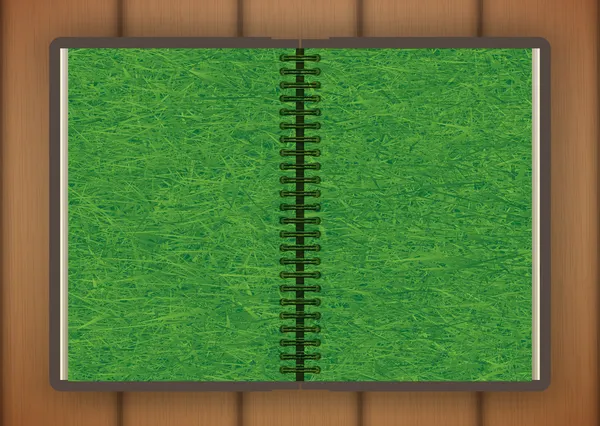 Offenes Buch mit Gras. Illustriertes Konzept — Stockfoto