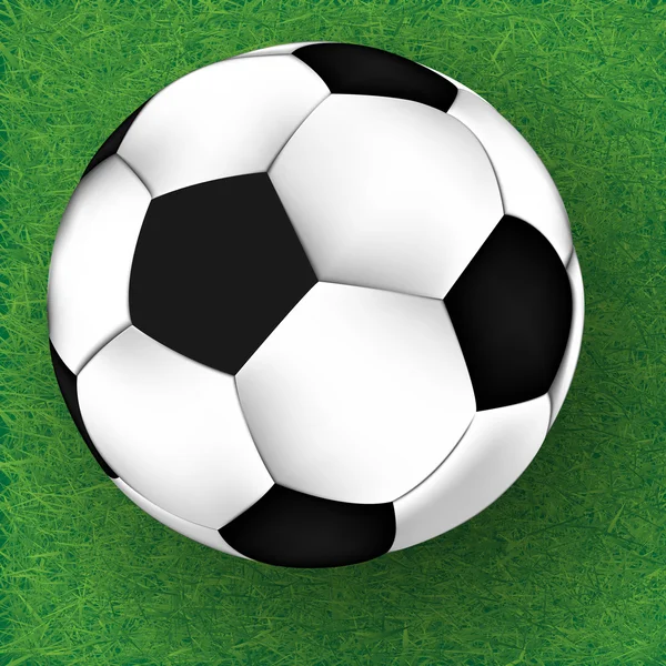 Pelota de fútbol sobre hierba fondo, ilustración — Foto de Stock