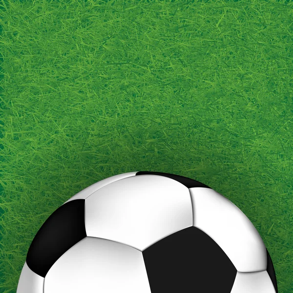 Pallone da calcio su sfondo erba, illustrazione — Foto Stock