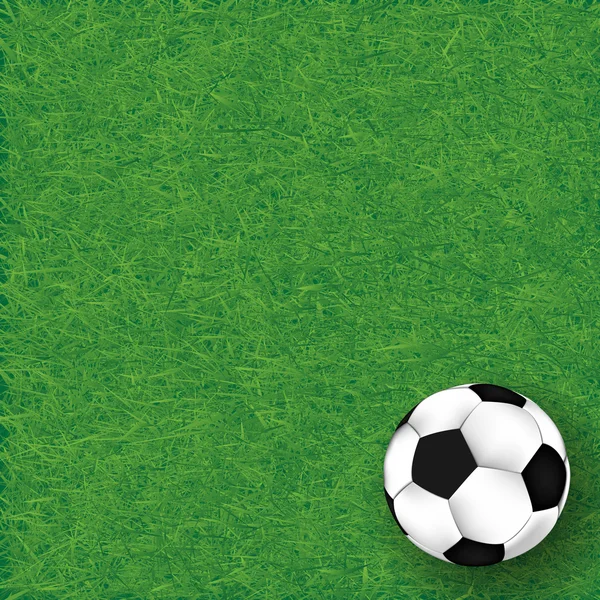 Pelota de fútbol sobre hierba fondo, ilustración — Foto de Stock